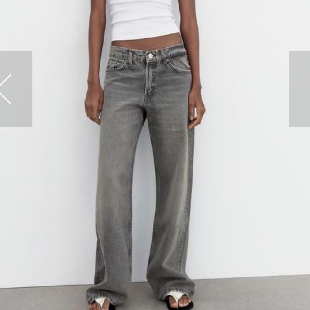 Zara 4730/034/807 Relaxed Midrise Wide Leg Jeans 2